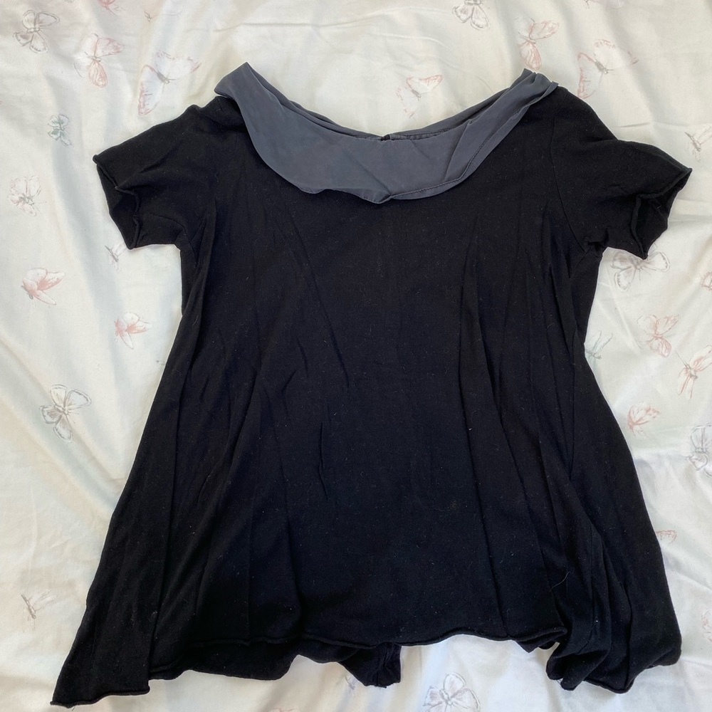 black collared shirt